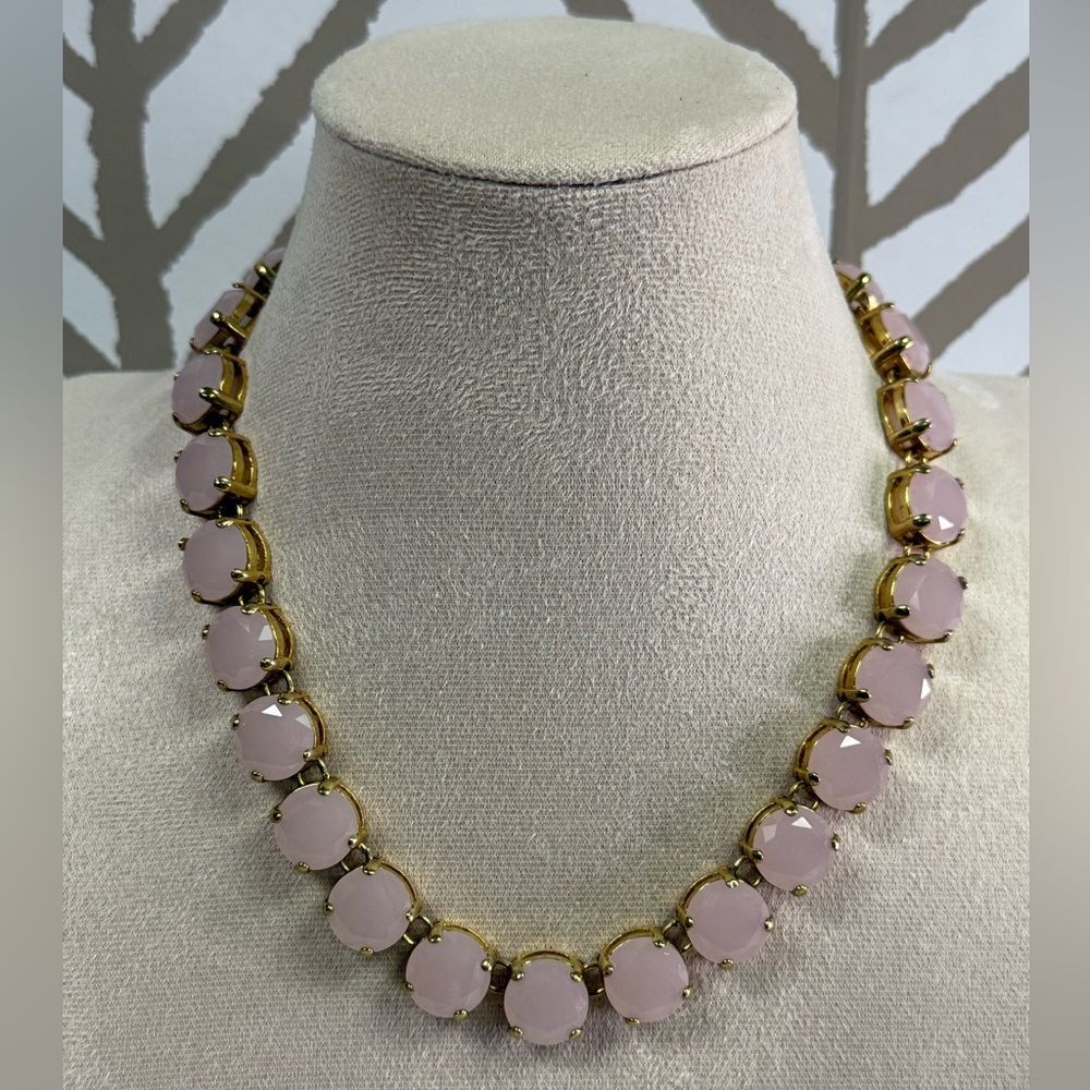 J Crew Brulee Soft Pink Gold Crystal Statement Necklace